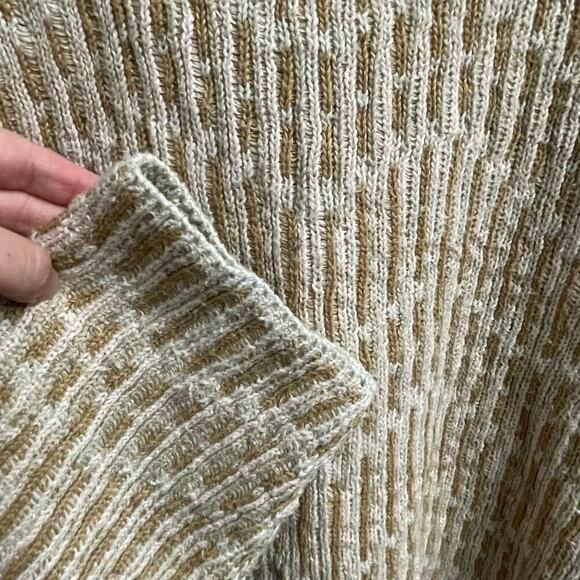 Free People Beach Oversized Grandpa Sweater XL Womens Tan Blush Pullover Crew - Picture 5 of 7